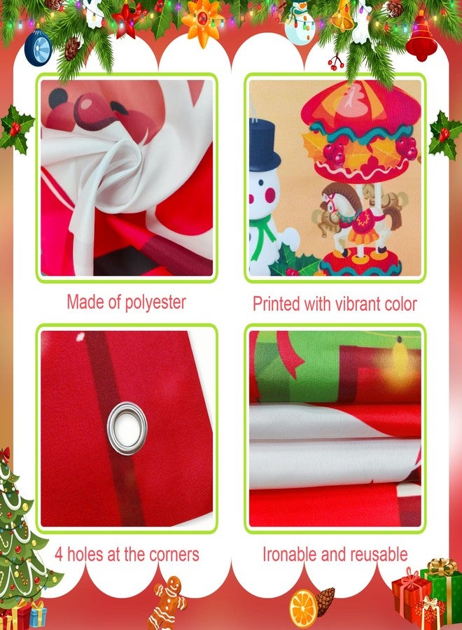 Lecheme Christmas Banner Santa's Toy Shop Backdrop Photo Background Snowman Santa Workshop Christmas Banner Holiday Photo Props Party Decorations - Image 5